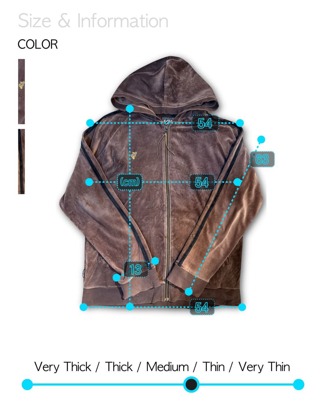 Think Pink 요세미티 벨루어 이태리 빈티지 후드집업 XL 상품이미지4