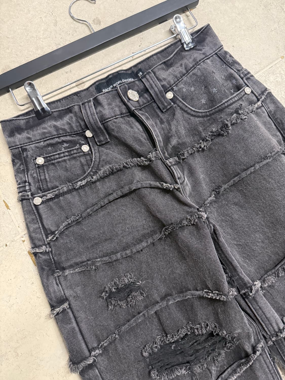 racer worldwide washed flag jeans 상품이미지4