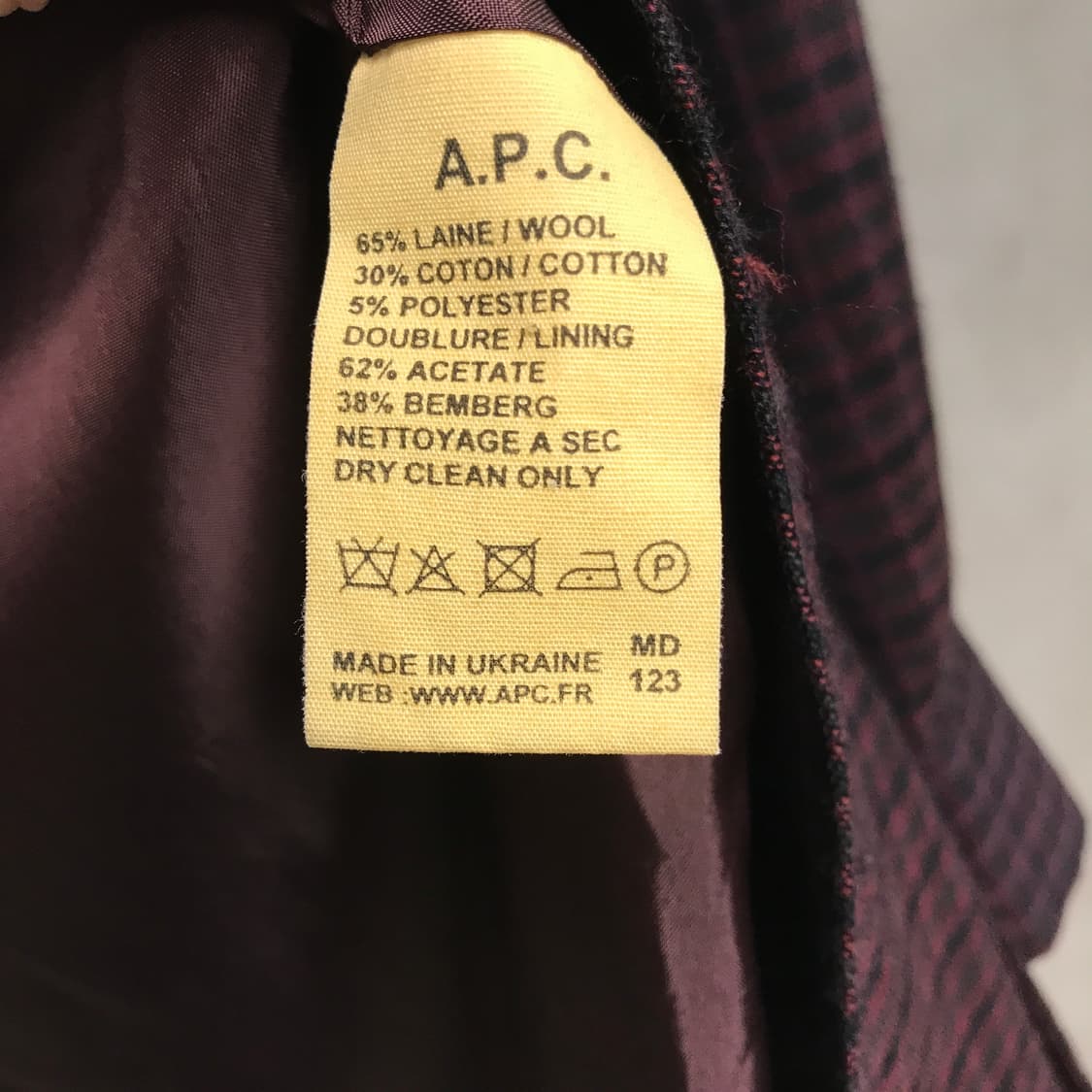 APC 아페쎄 체크 자켓 34(W) 상품이미지5