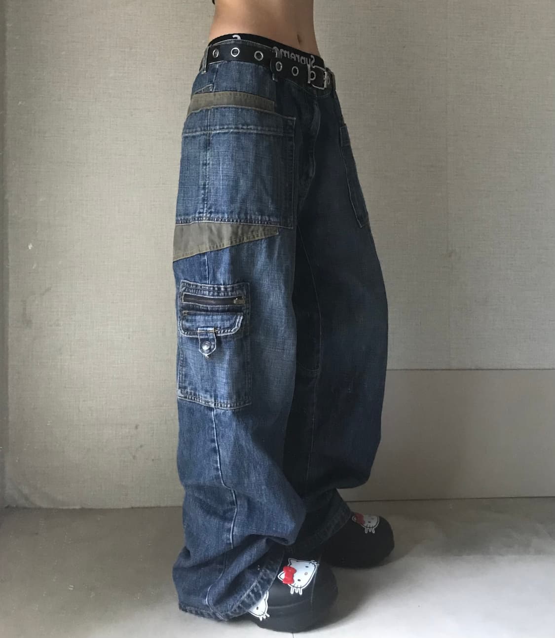 포켓디테일 데님 카고팬츠 상품이미지4