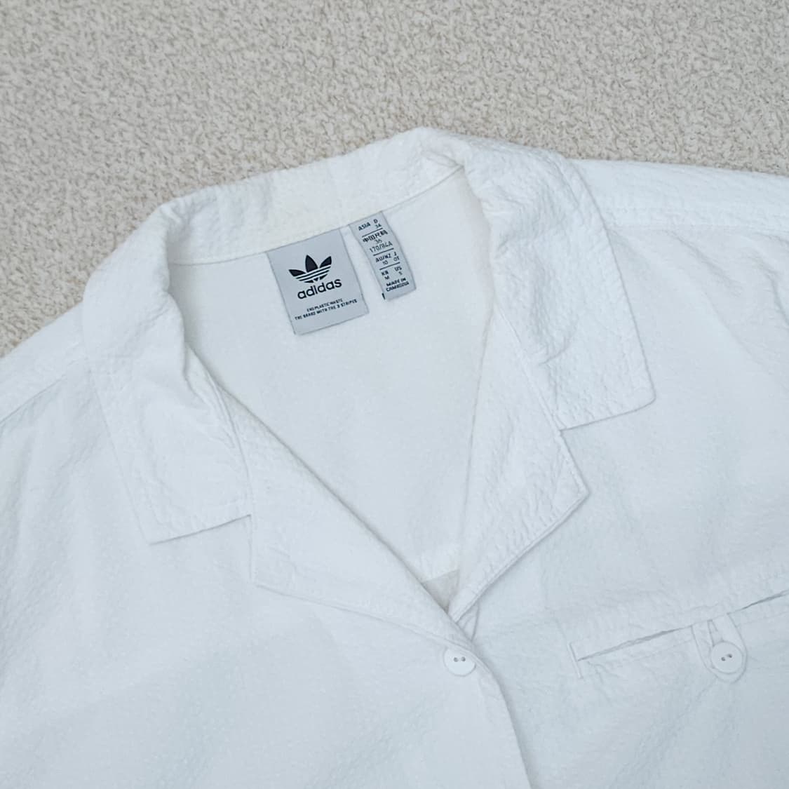 (M)아디다스 여성 반팔 셔츠 오픈카라 시어서커 포플린 남방 상품이미지2