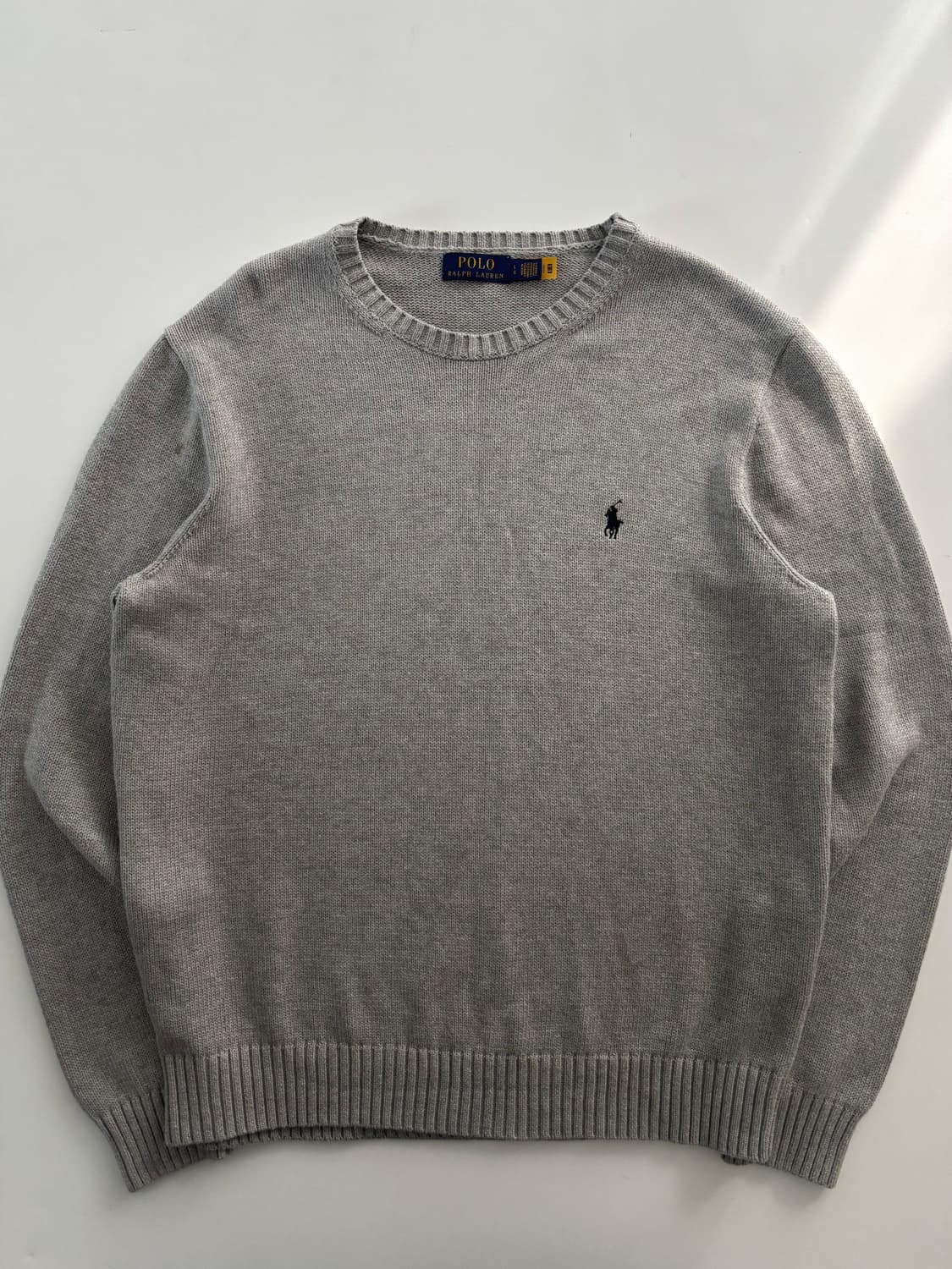 Polo 폴로 랄프로렌 QR신형 그레이 라운드넥 니트 상품이미지1