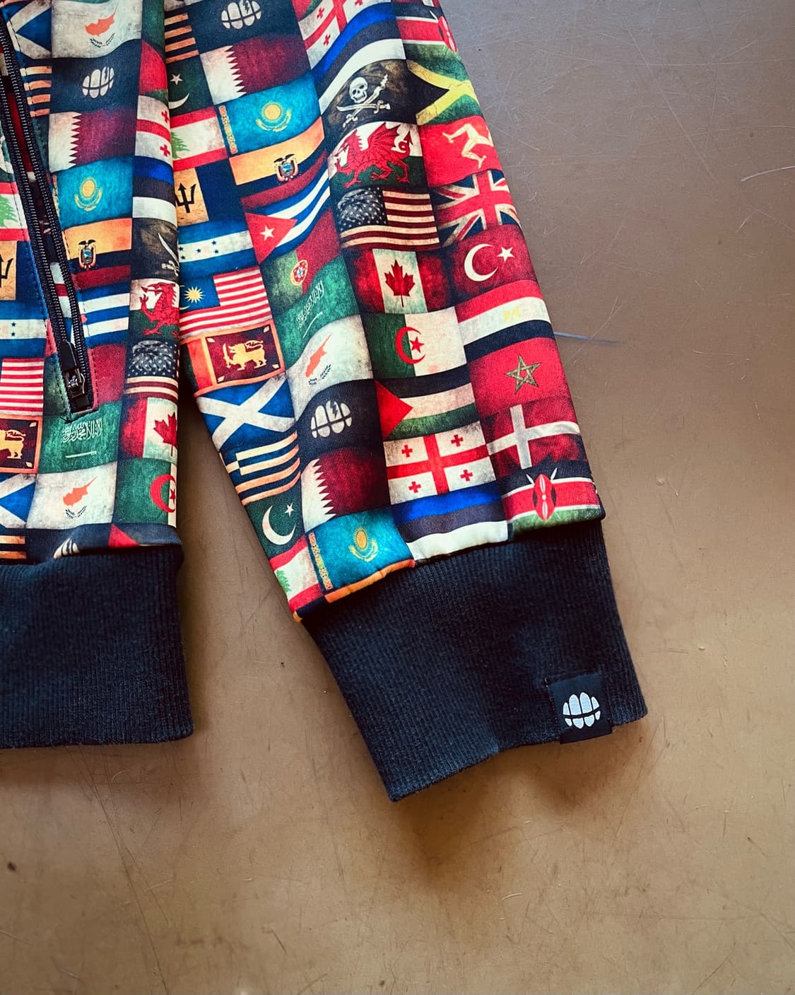 SAKUN Skull Mixed Flag Pattern Rider JK 상품이미지7