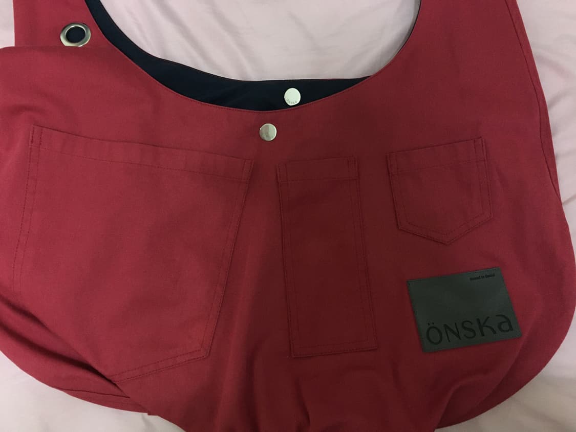 온스카 리버시블 포켓백 레드네이비 상품이미지4