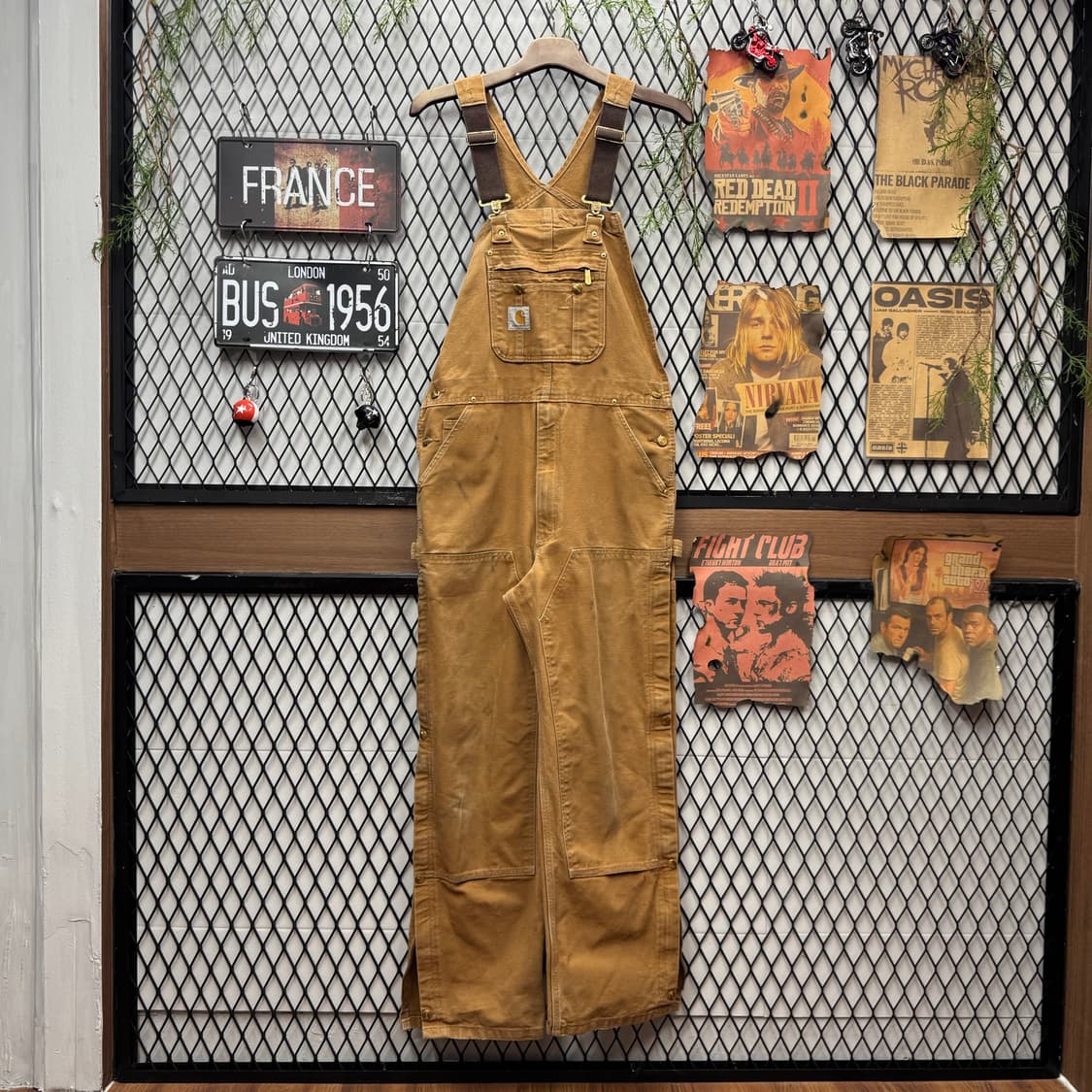 칼하트 오리지널 워크웨어 오버롤 멜빵 밑단 지퍼 포인트 브라운 상품이미지3