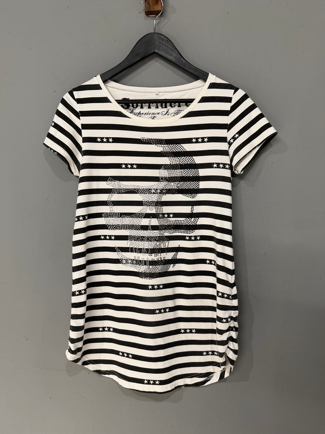 Skull cubic point stripe pattern top 상품이미지6