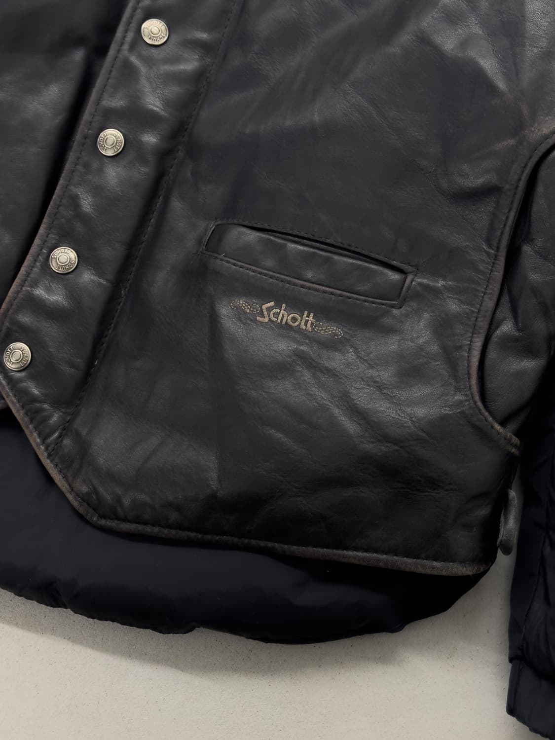 80s 쇼트 레더 다운 자켓 상품이미지6