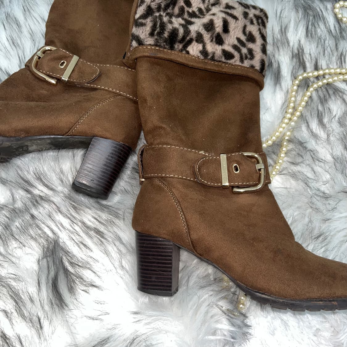 레오파드 버클 브라운 부츠 상품이미지2