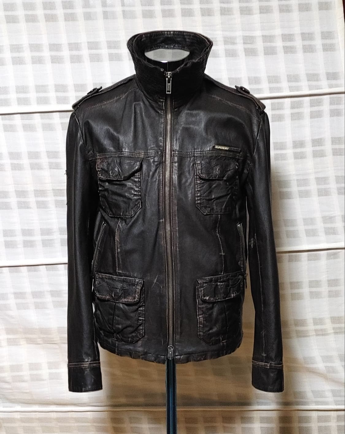 (100% 가죽) 슈퍼드라이 브라운 가죽 자켓 M (95~100) 상품이미지5