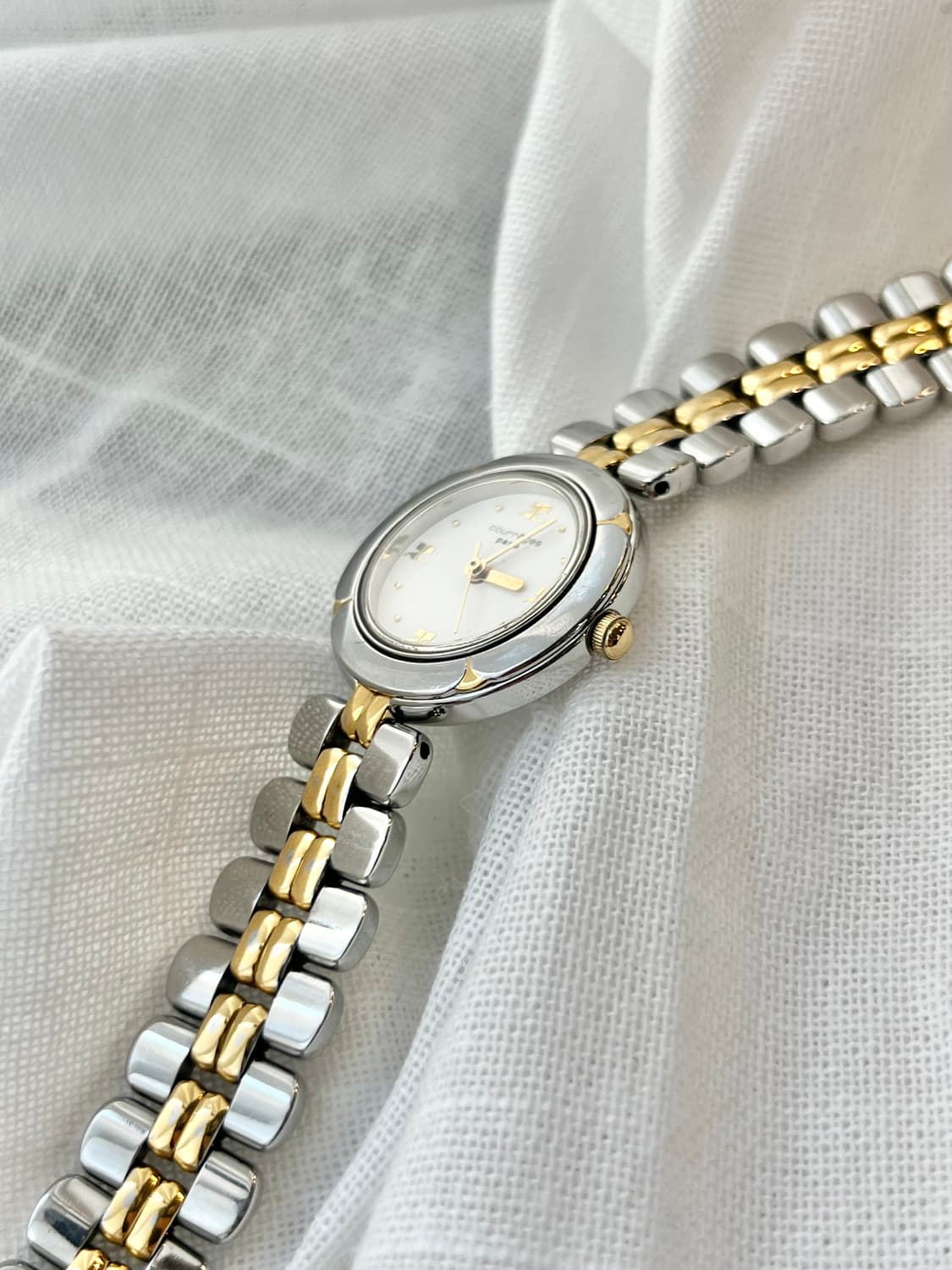 90s 꾸레쥬 로고아워 손목시계 콤비 상품이미지3