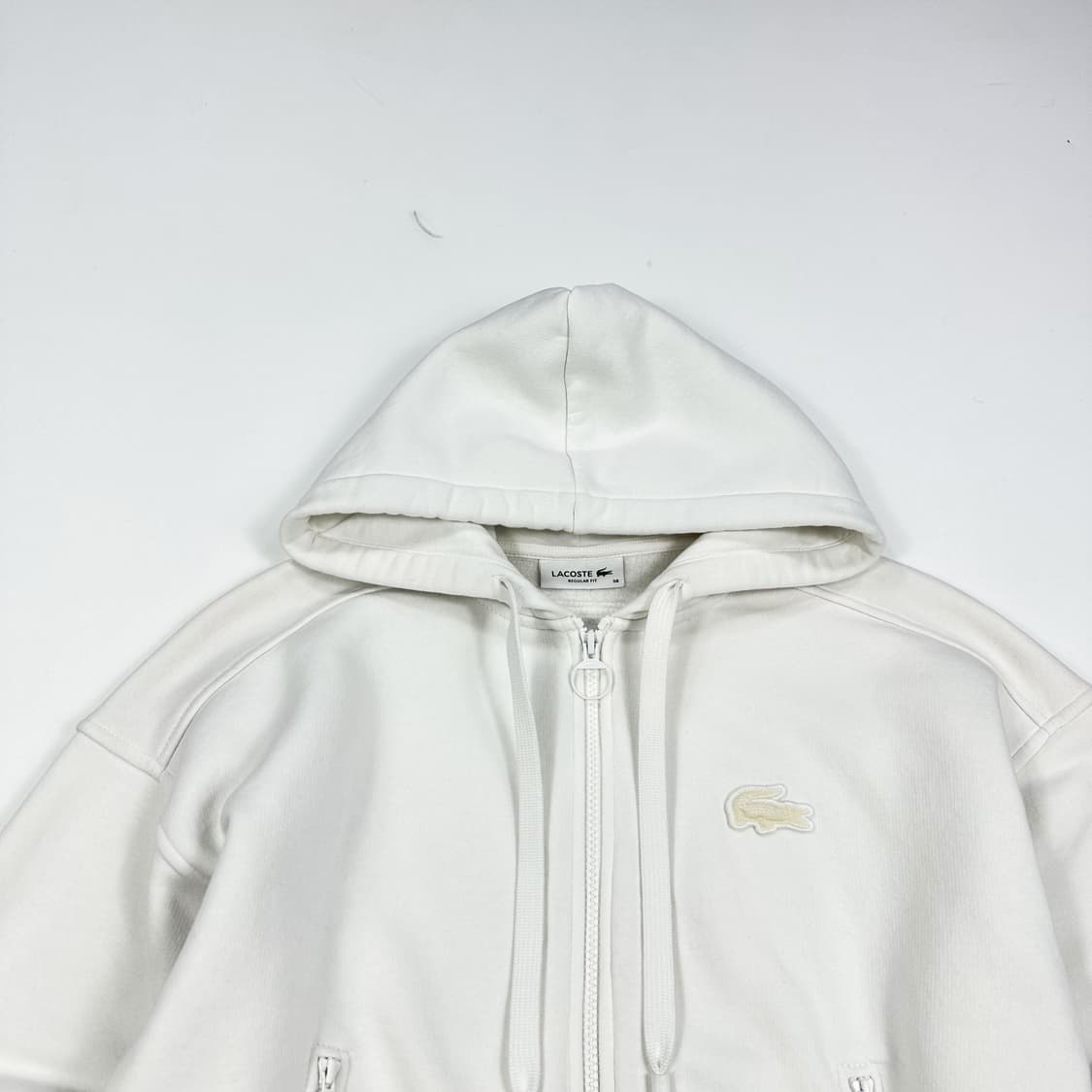 라코스테 여성 헤비코튼 후드집업 화이트 여성L 상품이미지2