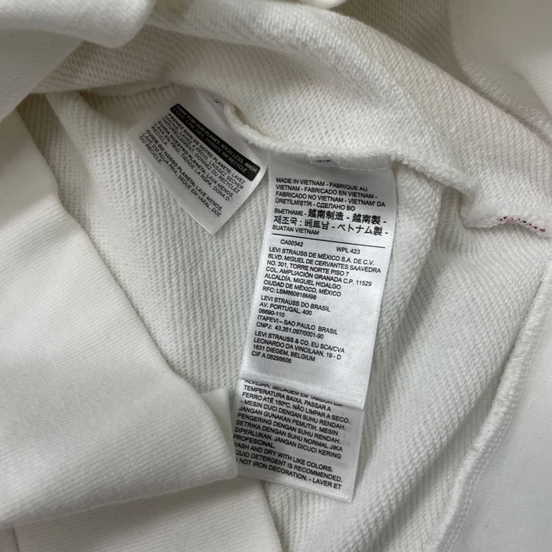 LEVI'S 로고 후드티 크림 L 상품이미지6