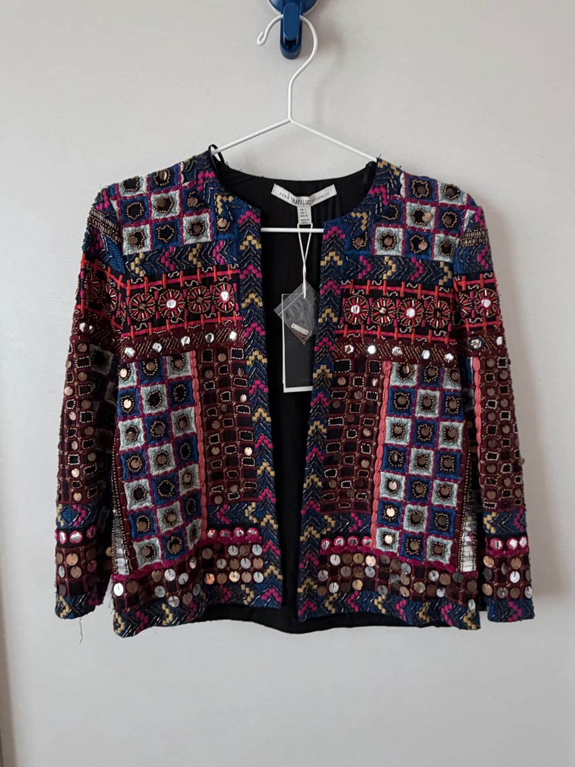 자라 TRAFALUC 패턴 자켓 S (새상품) 상품이미지1