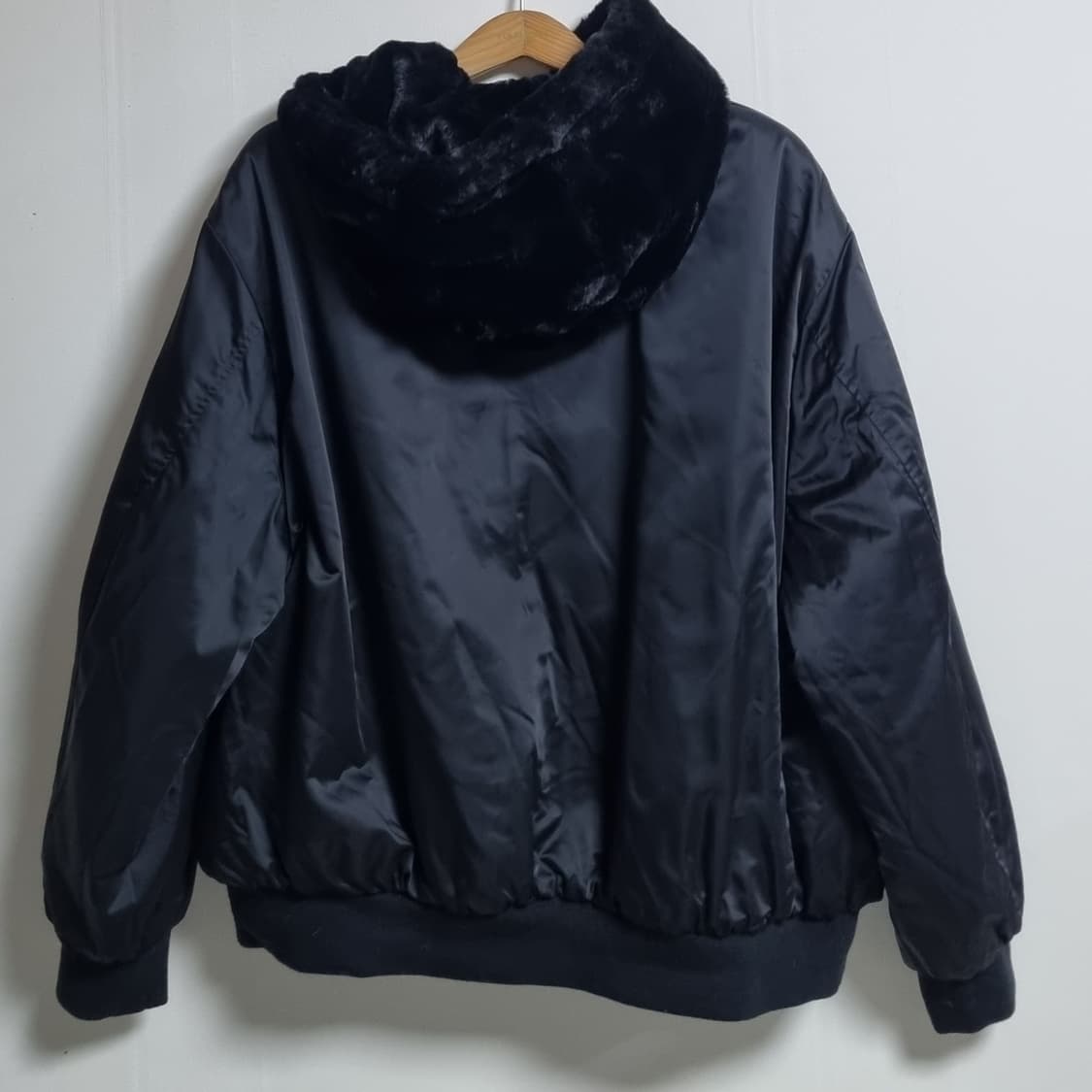 오버핏 L ) 블랙 페이크퍼 리버시블 양면 자켓 상품이미지4