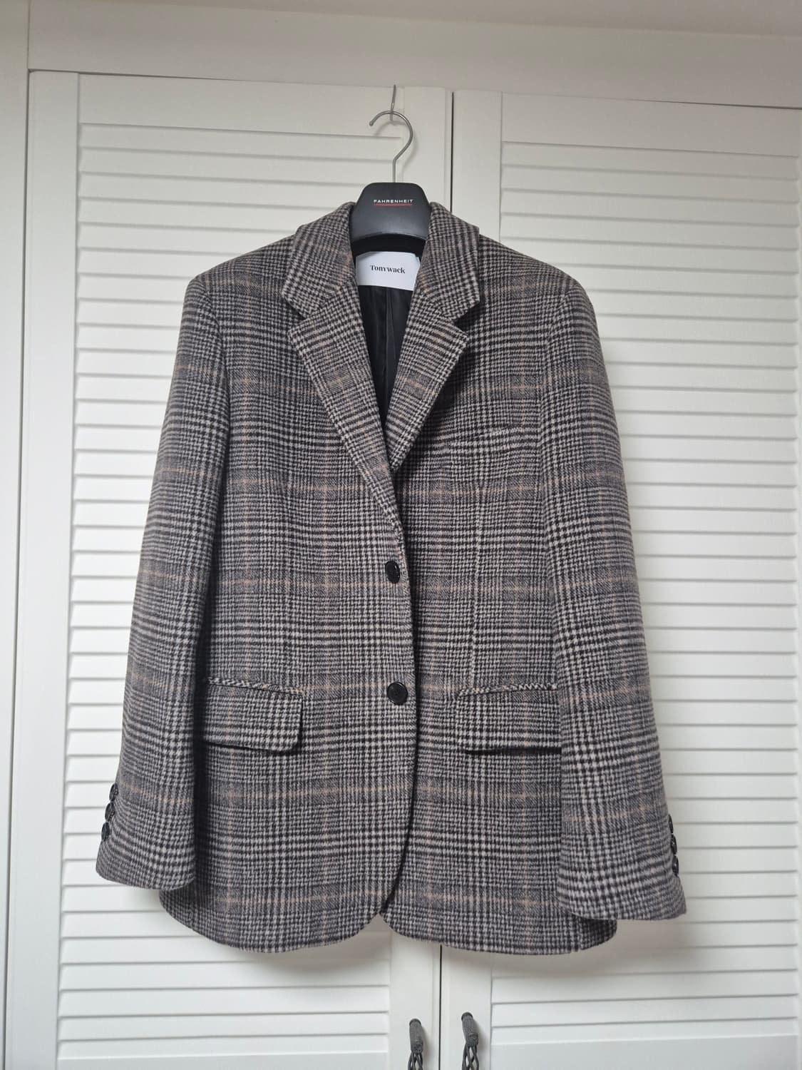 (M)토니웩 글렌체크 울 싱글 블레이저 브라운 상품이미지2