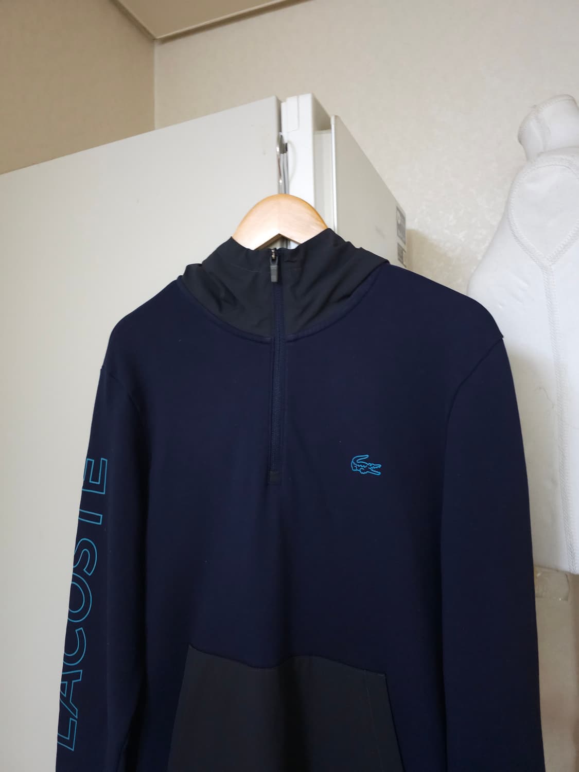 라코스테 네이비 하프집업 후드티 상품이미지2