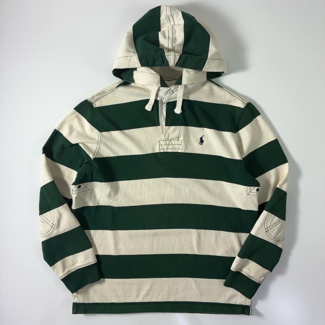 Polo  폴로 랄프로렌 자수 코튼 스트라이프 럭비 후드티  상품이미지1