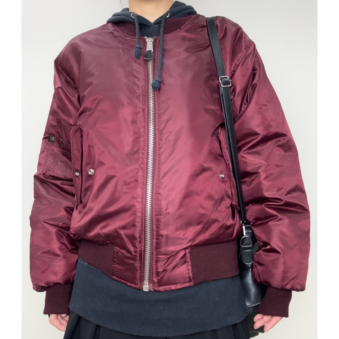 빈티지 버건디 MA-1 블루종 봄버 자켓 상품이미지1