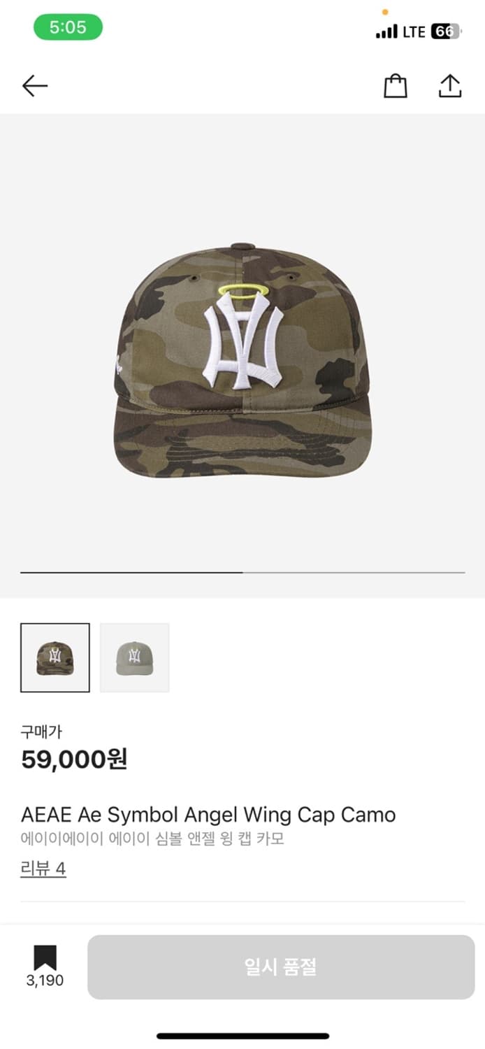 에이이에이이 에이이 심볼 앤젤 윙 캡 카모 1사이즈 팝니다 상품이미지1