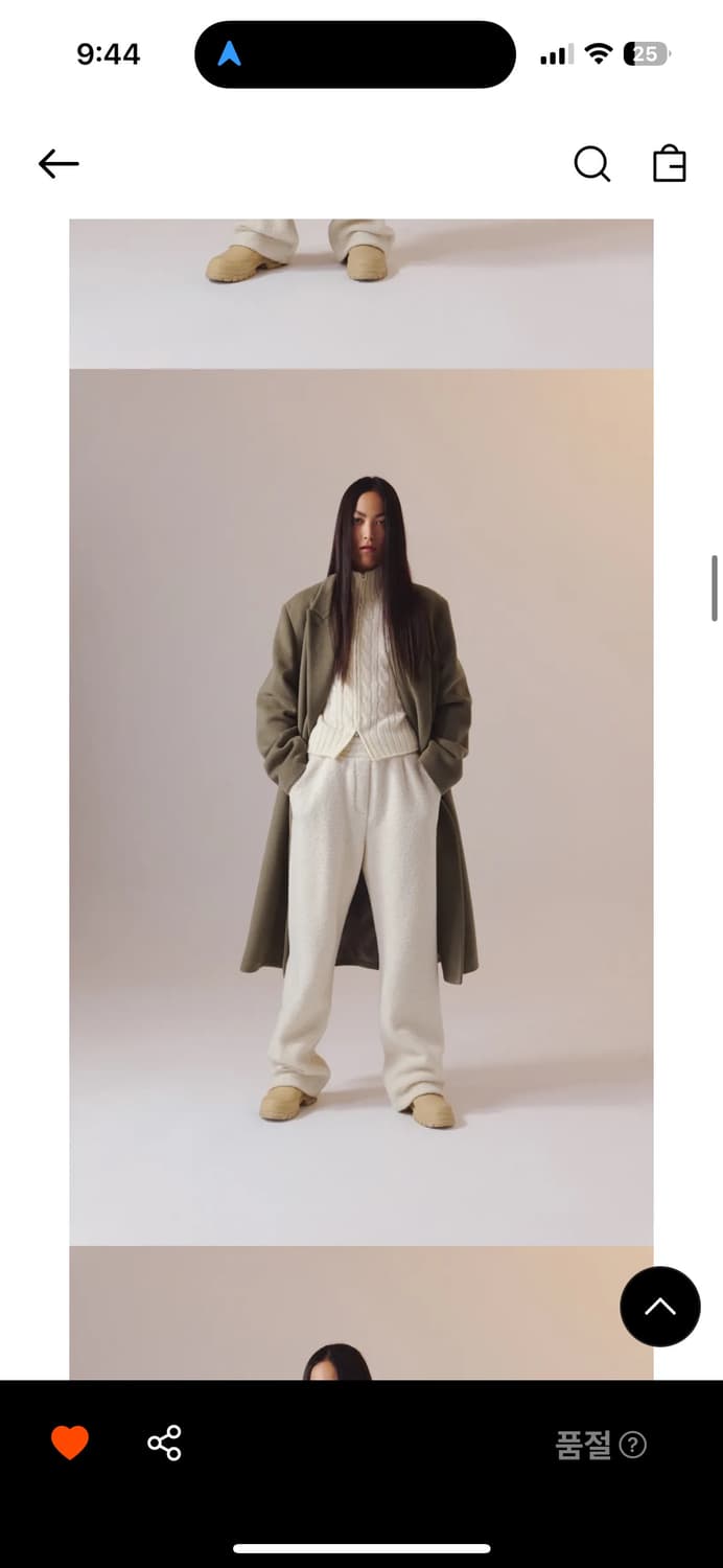 인사일런스우먼 헤링본 더블 코트 베이지 (S) 상품이미지3