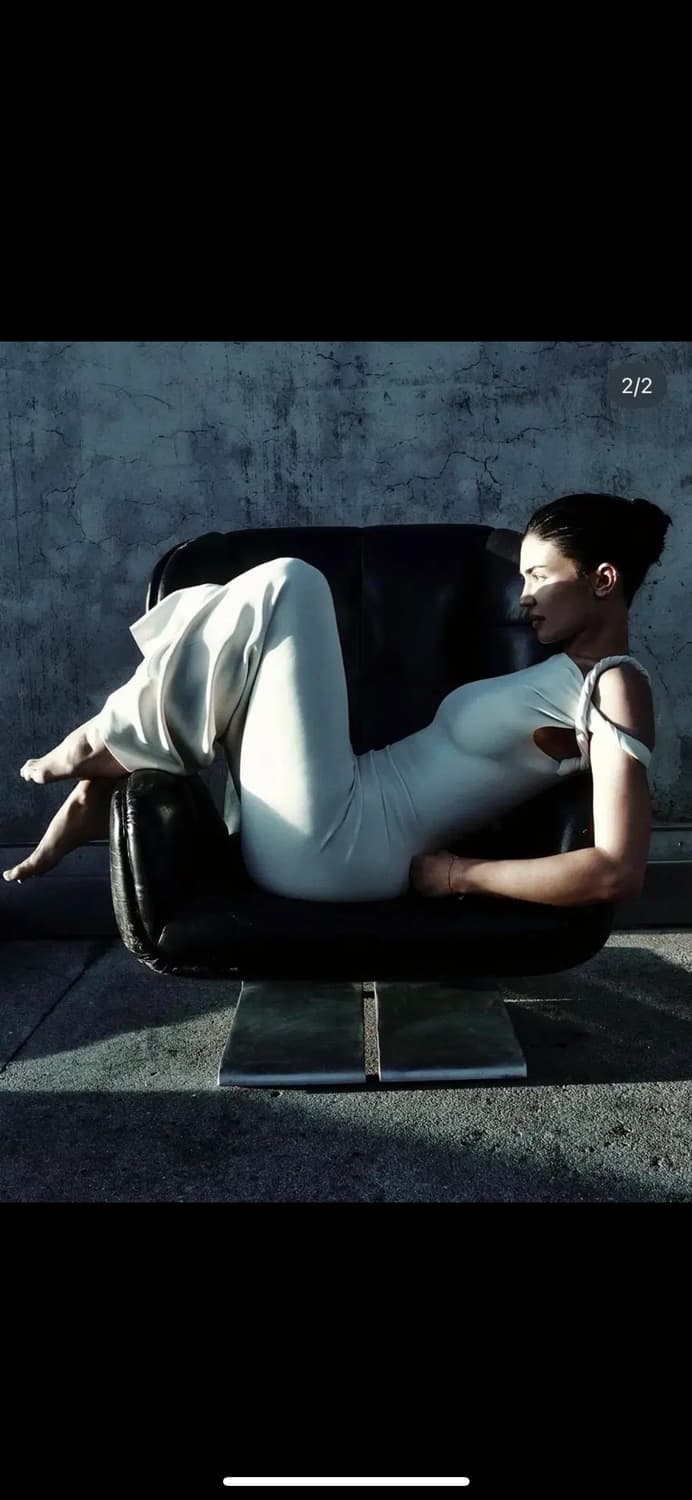 Khy카이 스웨이드 스트레치 트위스트 맥시 드레스 화이트 xs 상품이미지4