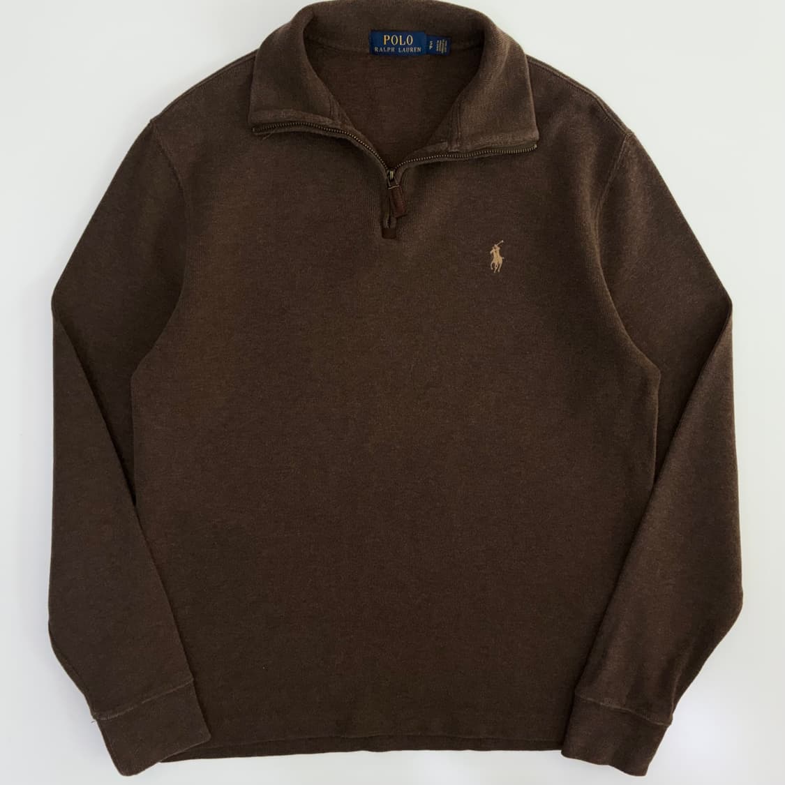 Polo  폴로 랄프로렌 자수 코튼 브라운 반집업 상품이미지1