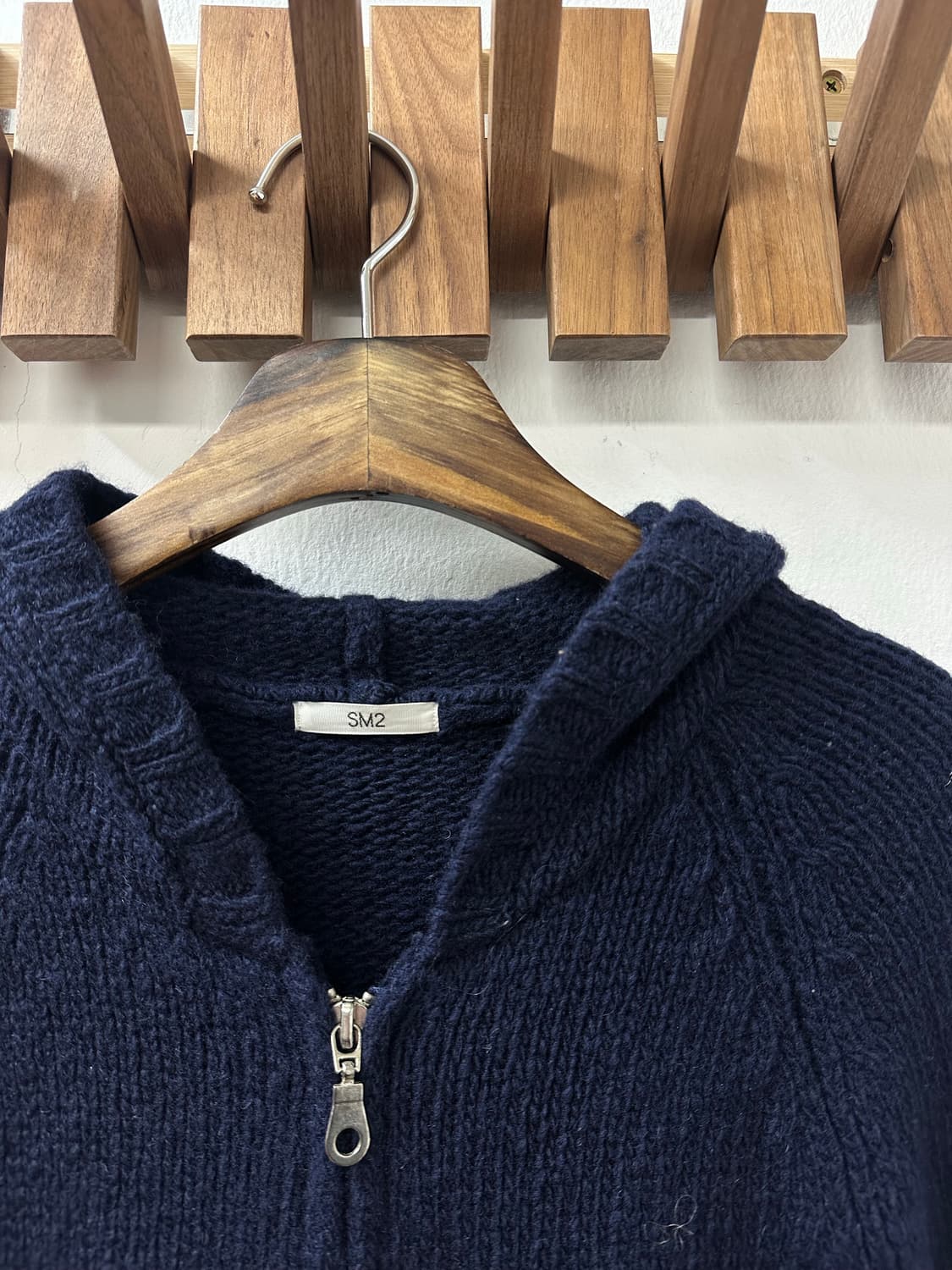 일본빈티지 sm2 사만사모스 울100% 후드 니트 집업 상품이미지2