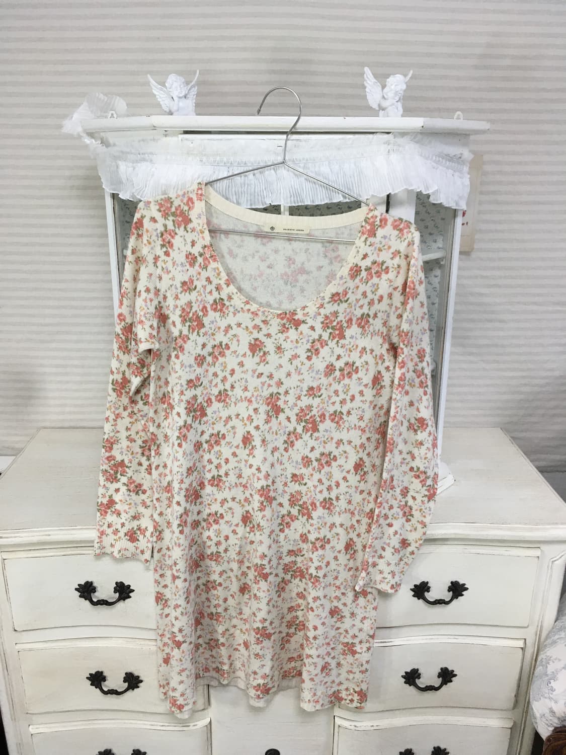 Set)  floral  knit onepiece + belt 상품이미지6