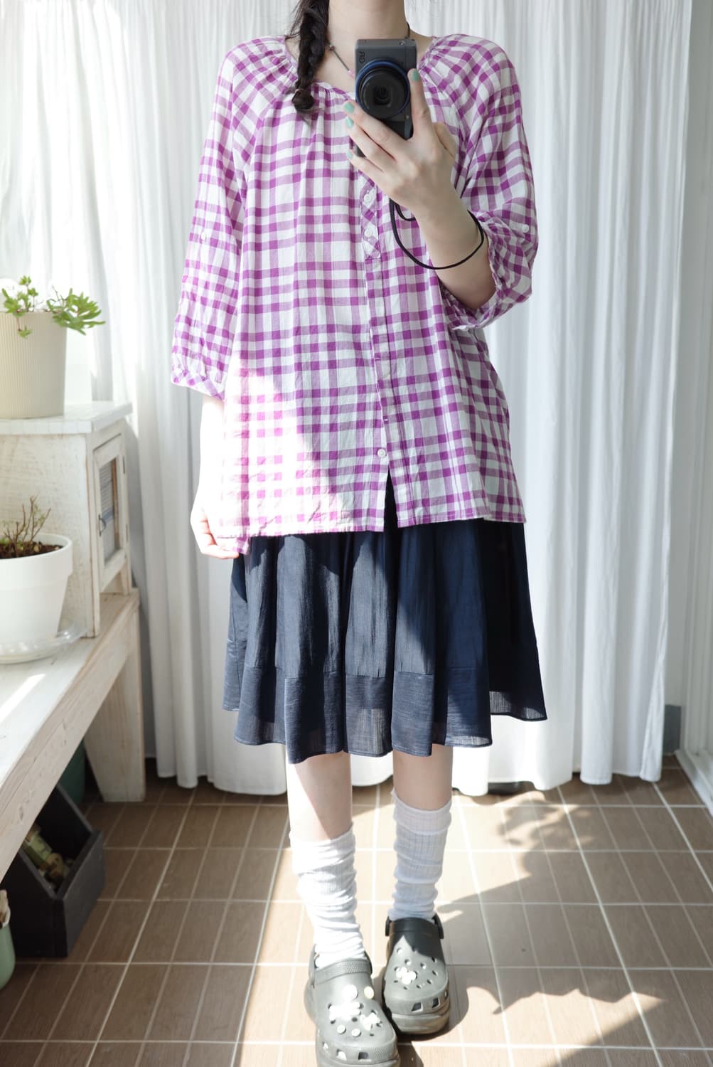 Navy natural purple check 상품이미지3