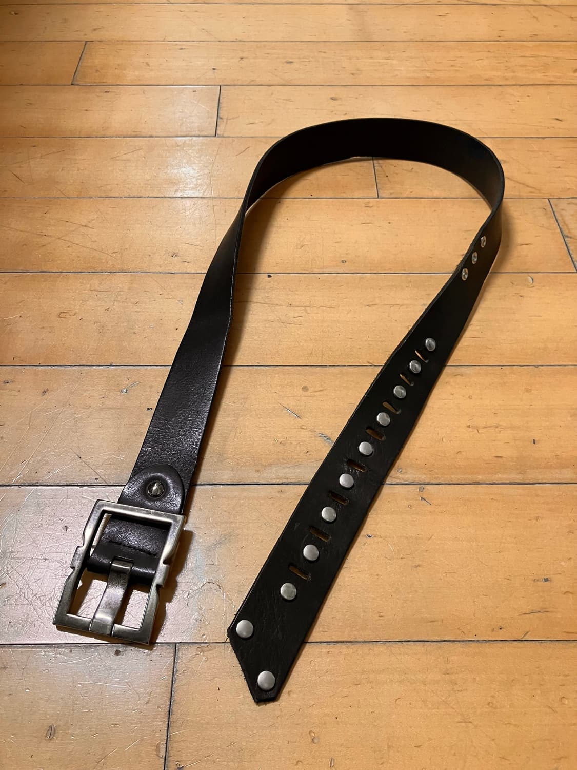 Japanese 90s 고딕 메탈 러스트 스퀘어 버클 벨트 상품이미지8