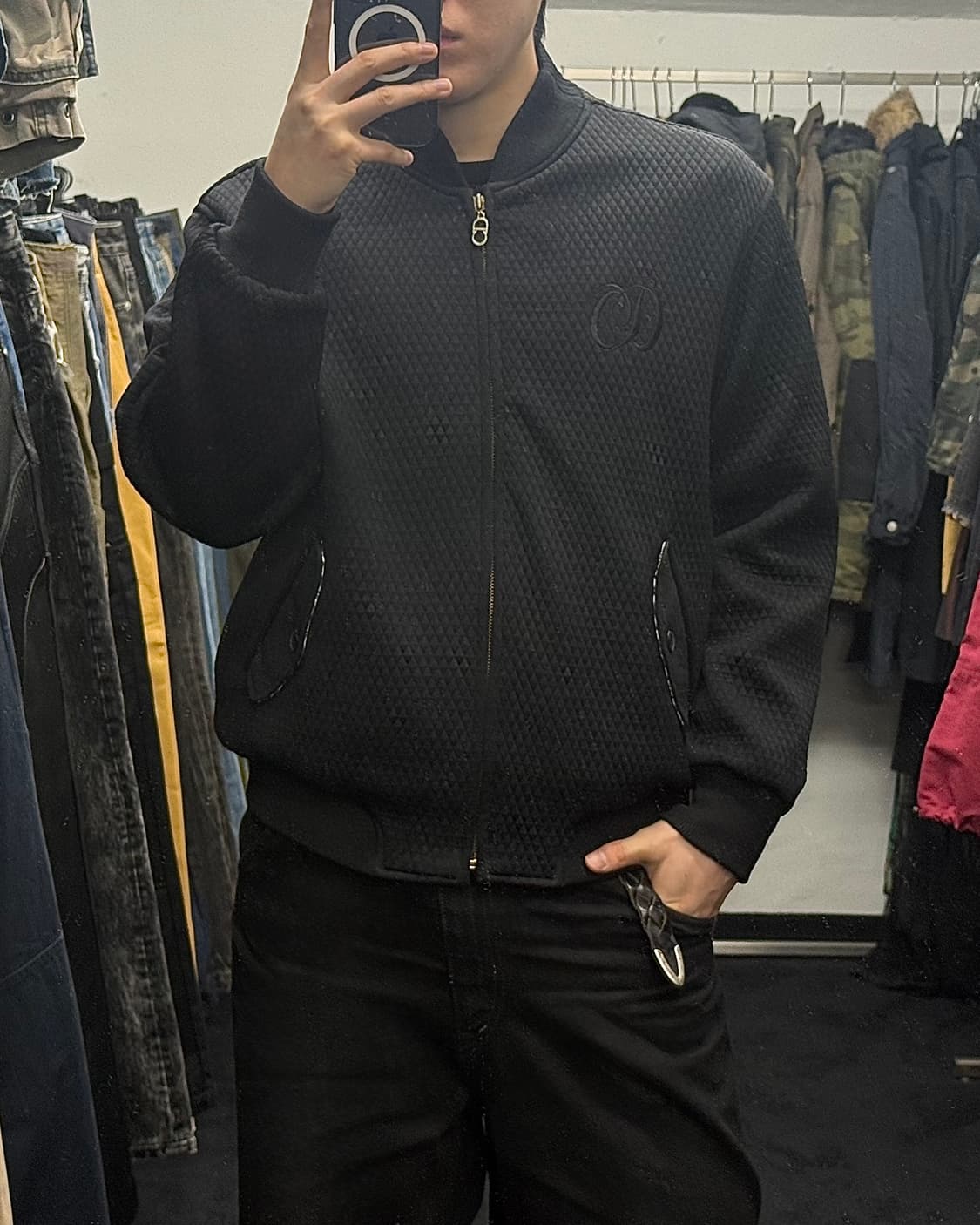 크리스찬 디올 스포츠 오블리크 블루종 봄버 자켓 항공 점퍼 100 블랙 상품이미지1