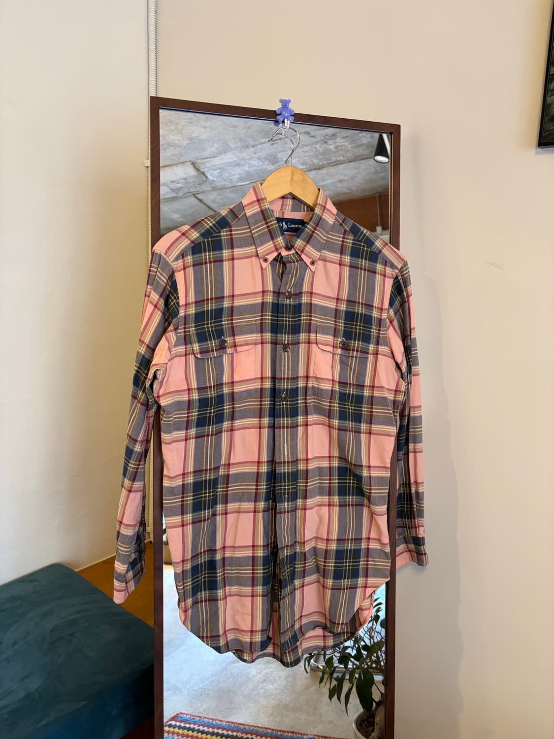 폴로 랄프로렌 핑크 체크 셔츠 상품이미지1