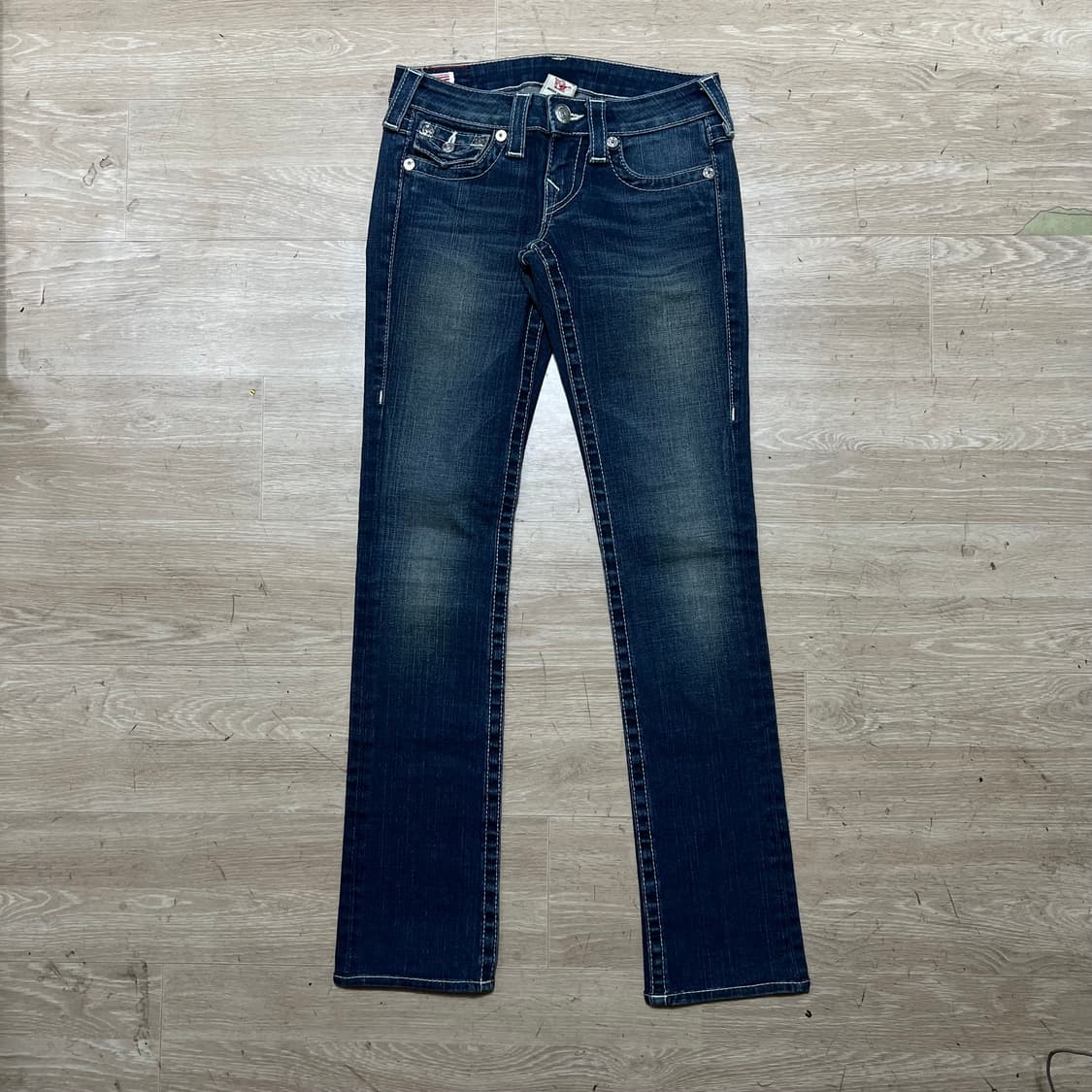 트루릴리전 여성 섹션 빌리 U스티치 워싱 데님팬츠 청바지 [진청] 24 상품이미지1