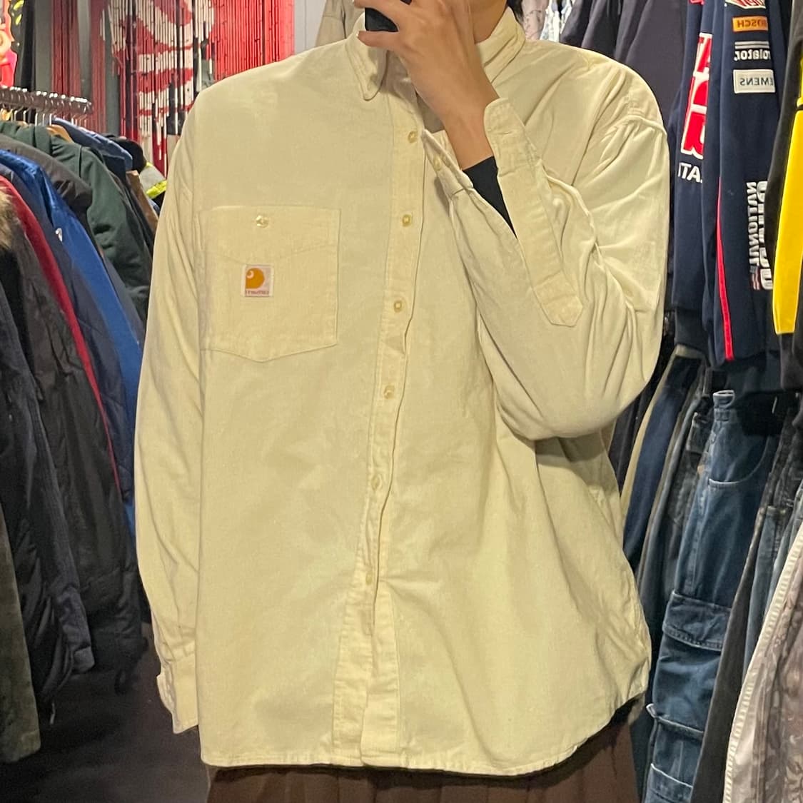 [IM] carhartt 칼하트 라이트옐로우 코듀로이 셔츠 상품이미지5