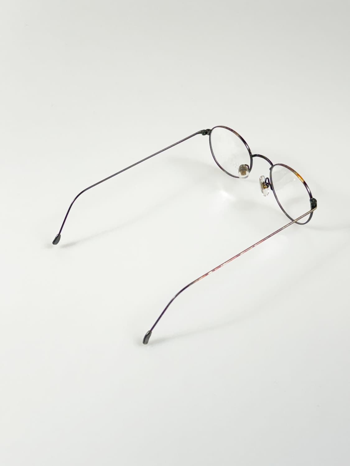 90s 독일제 ROHM 클래식 브라운 마블 슬림 라운드 빈티지 안경 상품이미지4