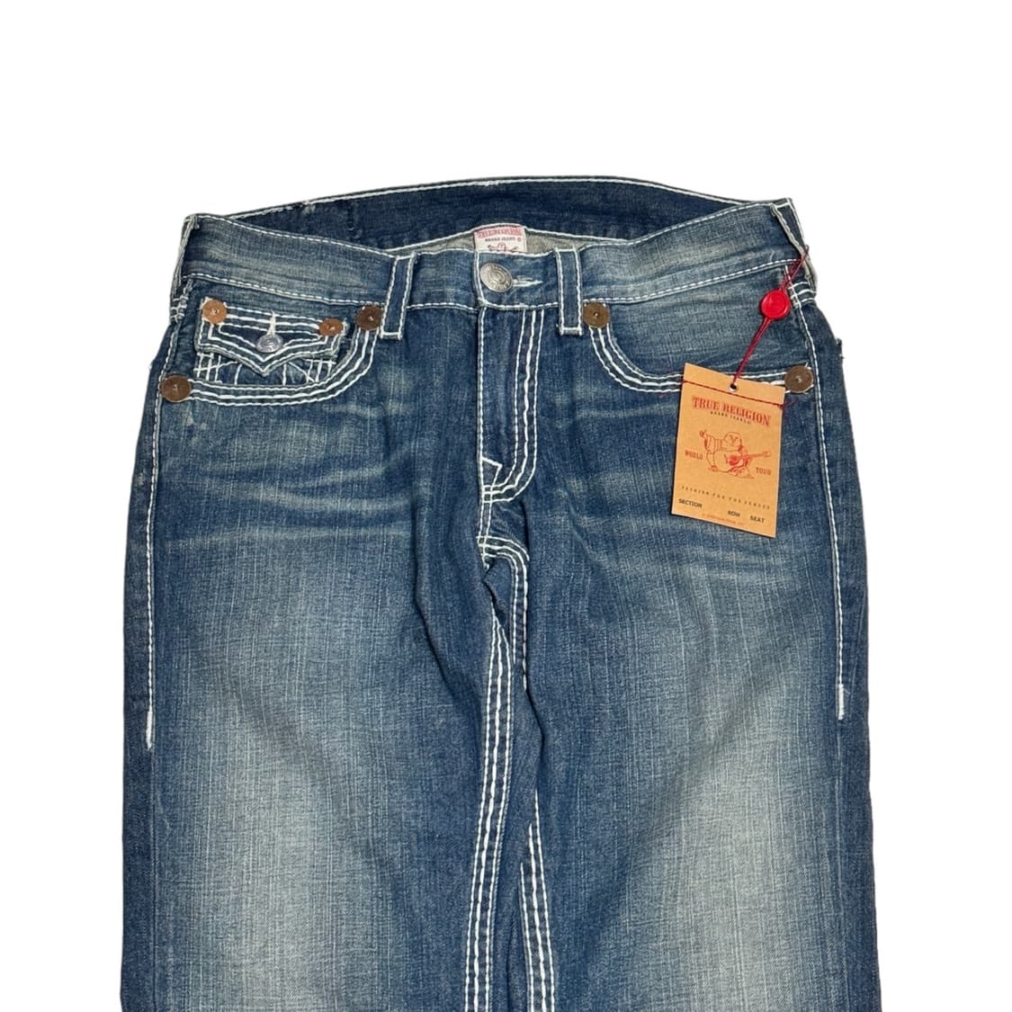 새상품 트루릴리전 희귀 리키 USA 스티치 데님팬츠 상품이미지4