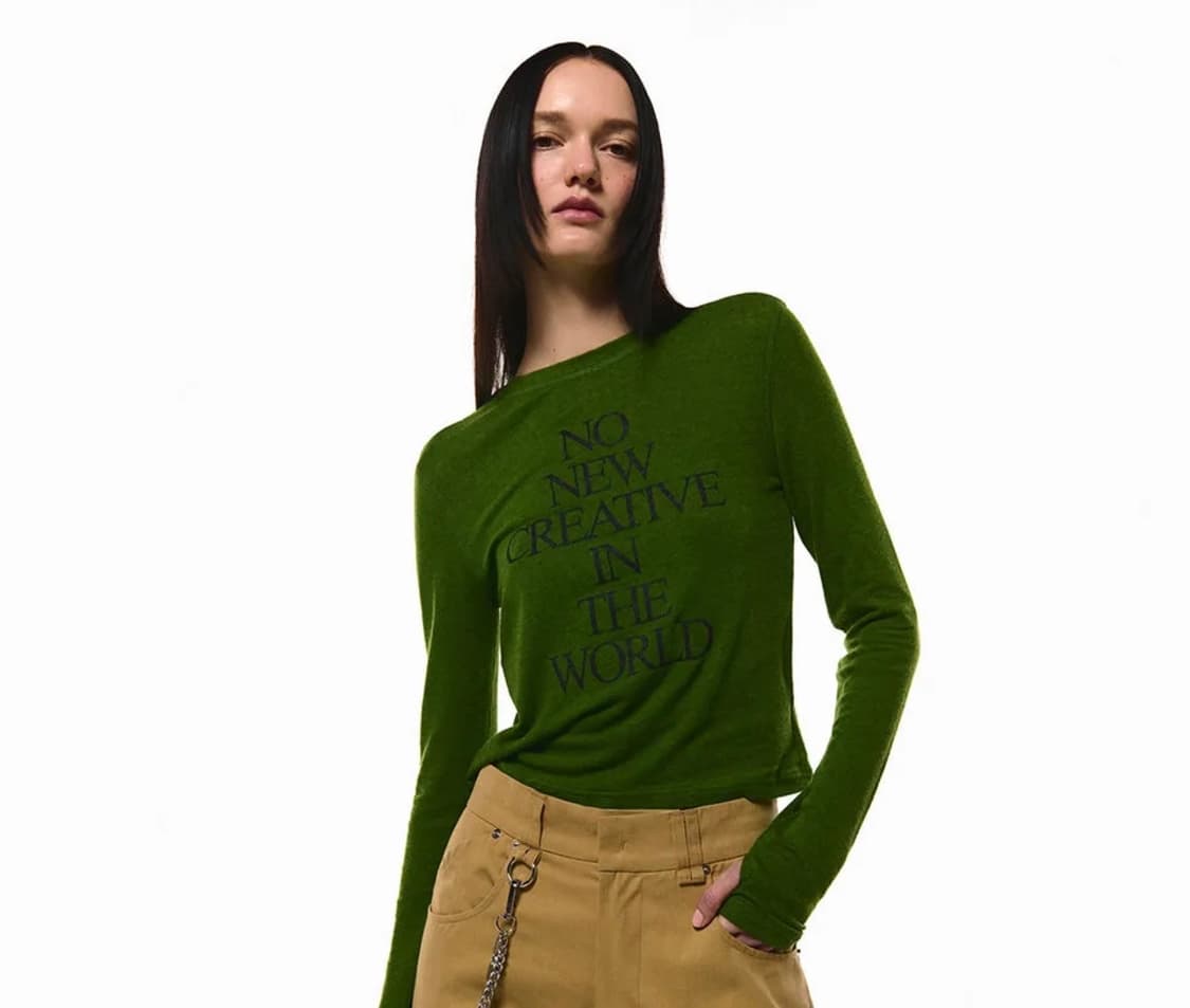 커렌트 롱 슬리브 그린 티 (제니착용)  상품이미지1