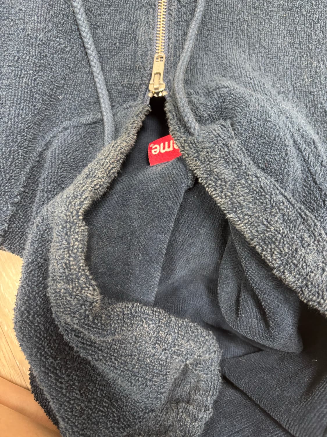 슈프림 테리 네이비 후드집업 상품이미지3