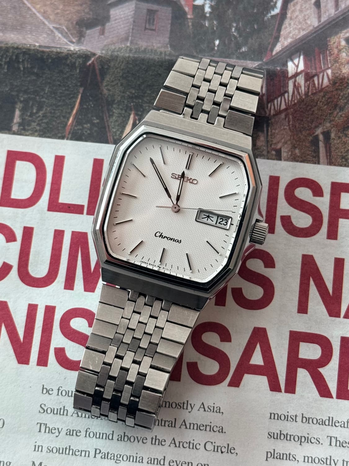 Seiko 세이코 Chronos 스퀘어 데이-데이트 상품이미지1