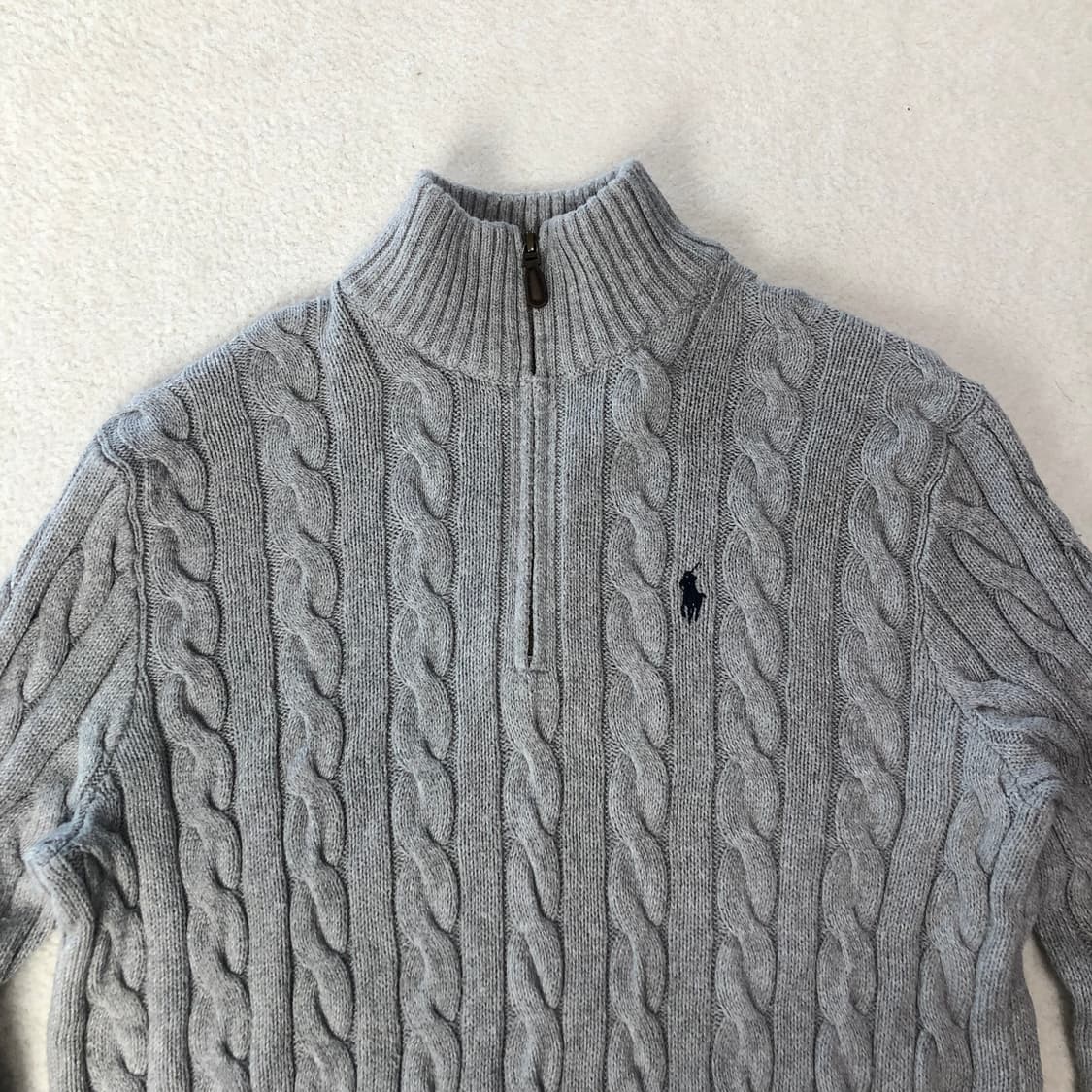 폴로랄프로렌 꽈배기 니트 반집업 상품이미지3