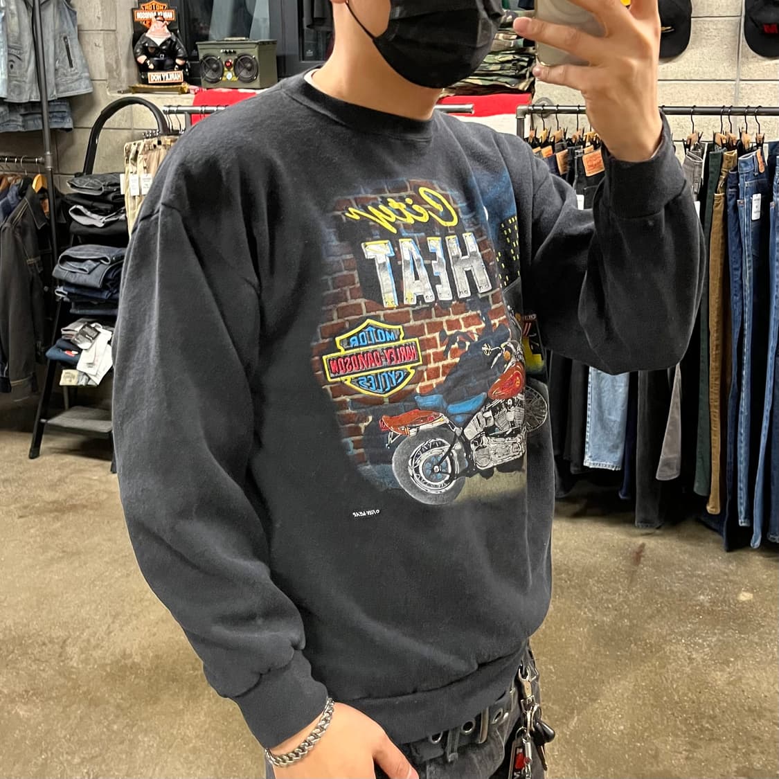 90s 할리데이비슨 프린팅 스웻셔츠 (100) 상품이미지2