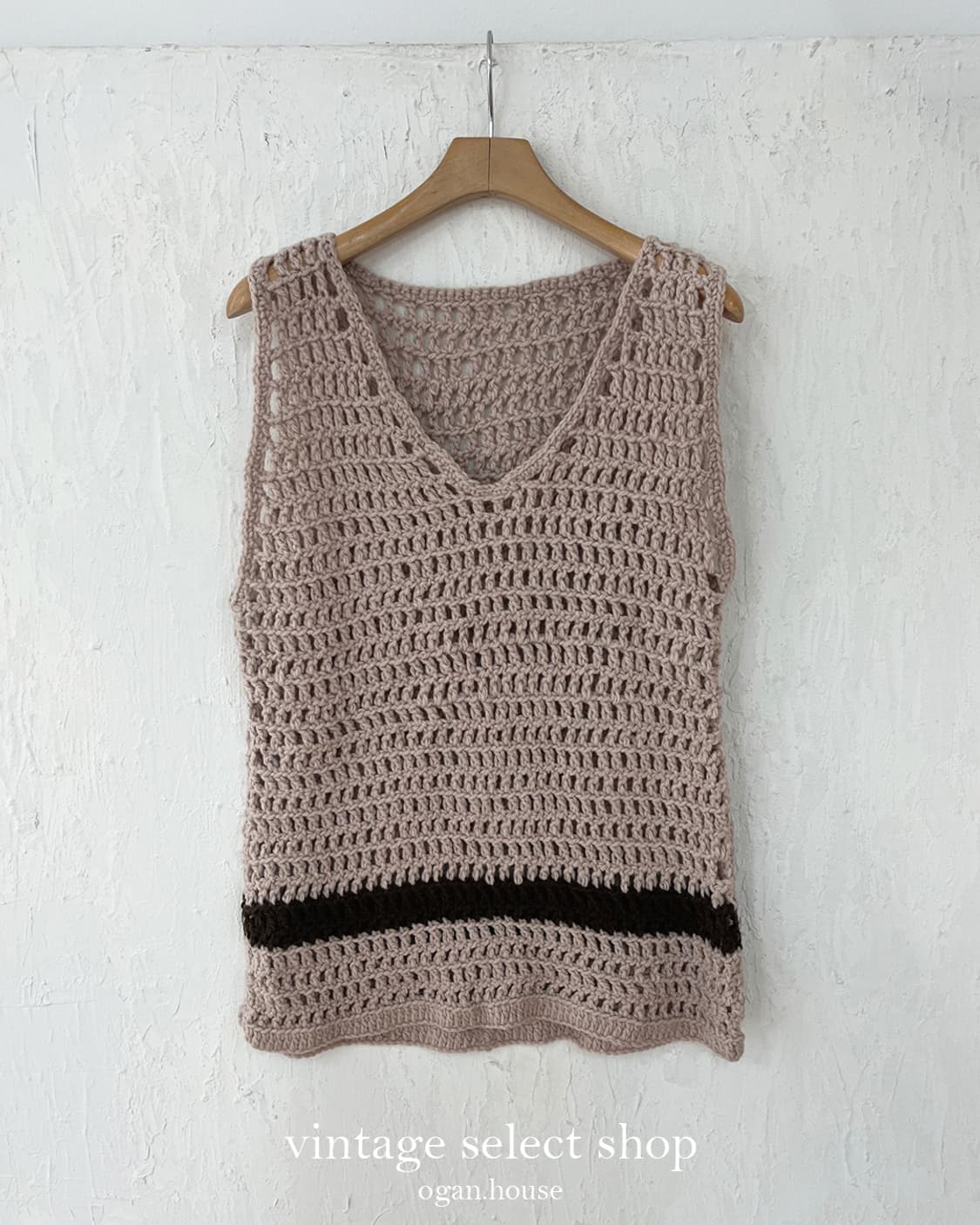 vintage chestnut crochet knit vest 상품이미지4