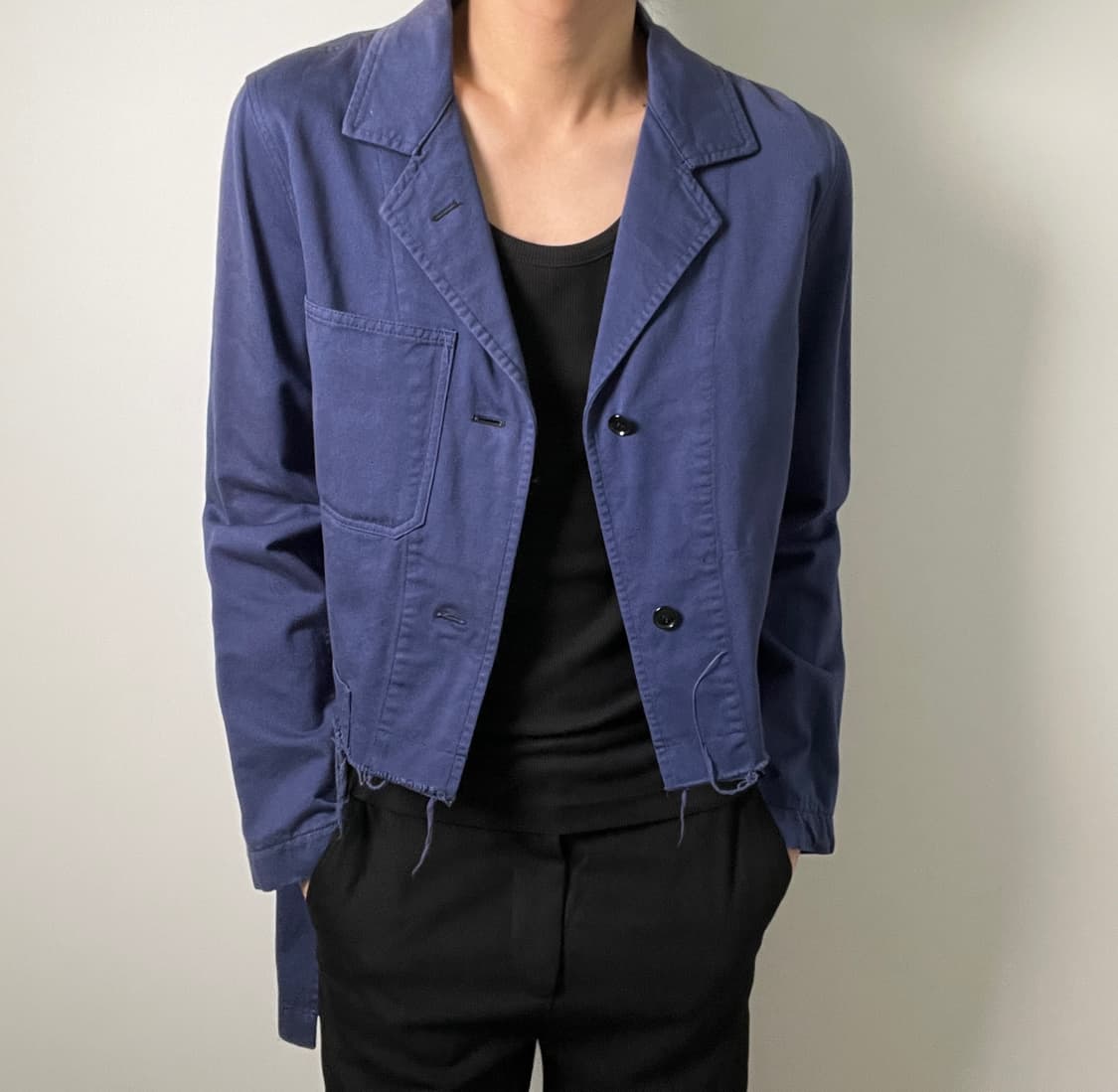 16SS 꼼데가르송 간류 언발란스 데미지 롱 자켓 M 상품이미지1