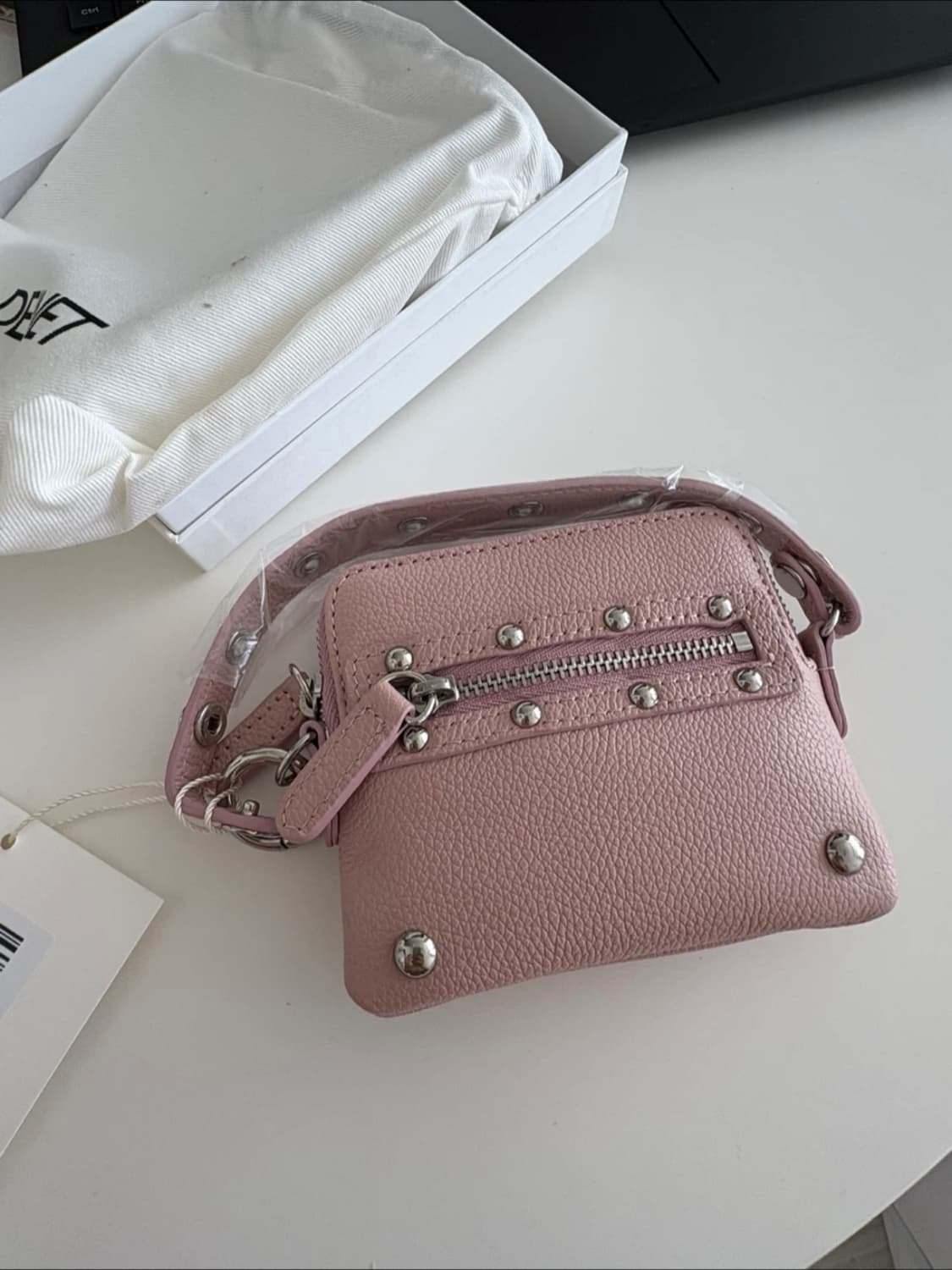 다이닛 스터드 카드지갑 핑크 상품이미지4