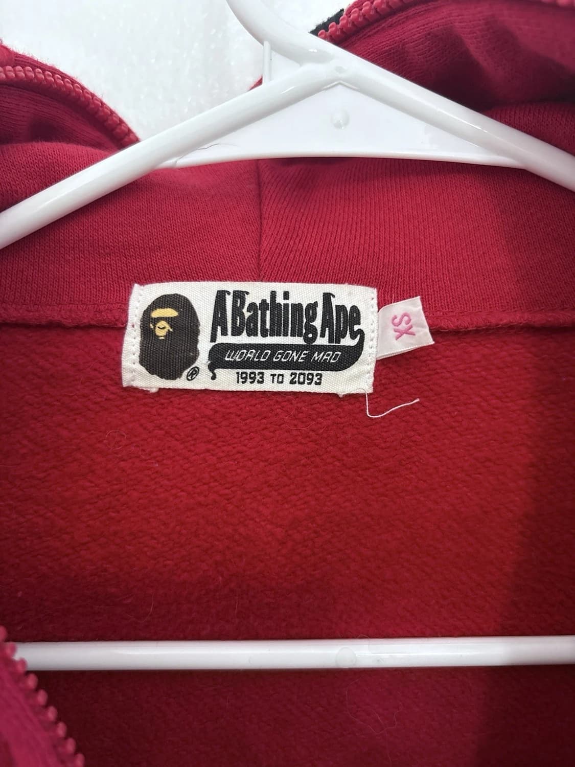 베이프 샤크 풀 집 후드집업 레드 상품이미지3