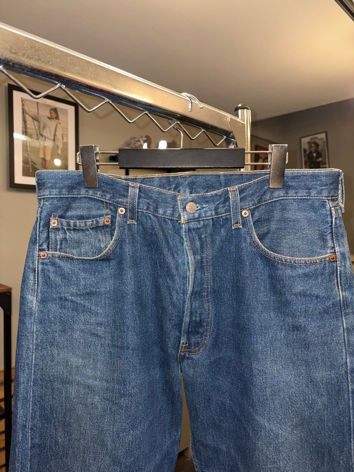 90’s Levi’s 501 501 USA denim washed pan 상품이미지5