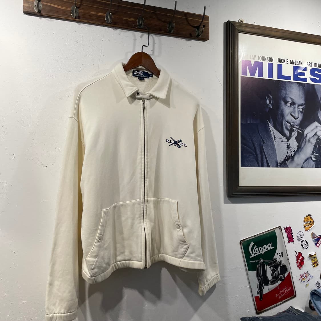 80s 신한 인터네셔널(에스에치) 폴로 블루종 XL 상품이미지3