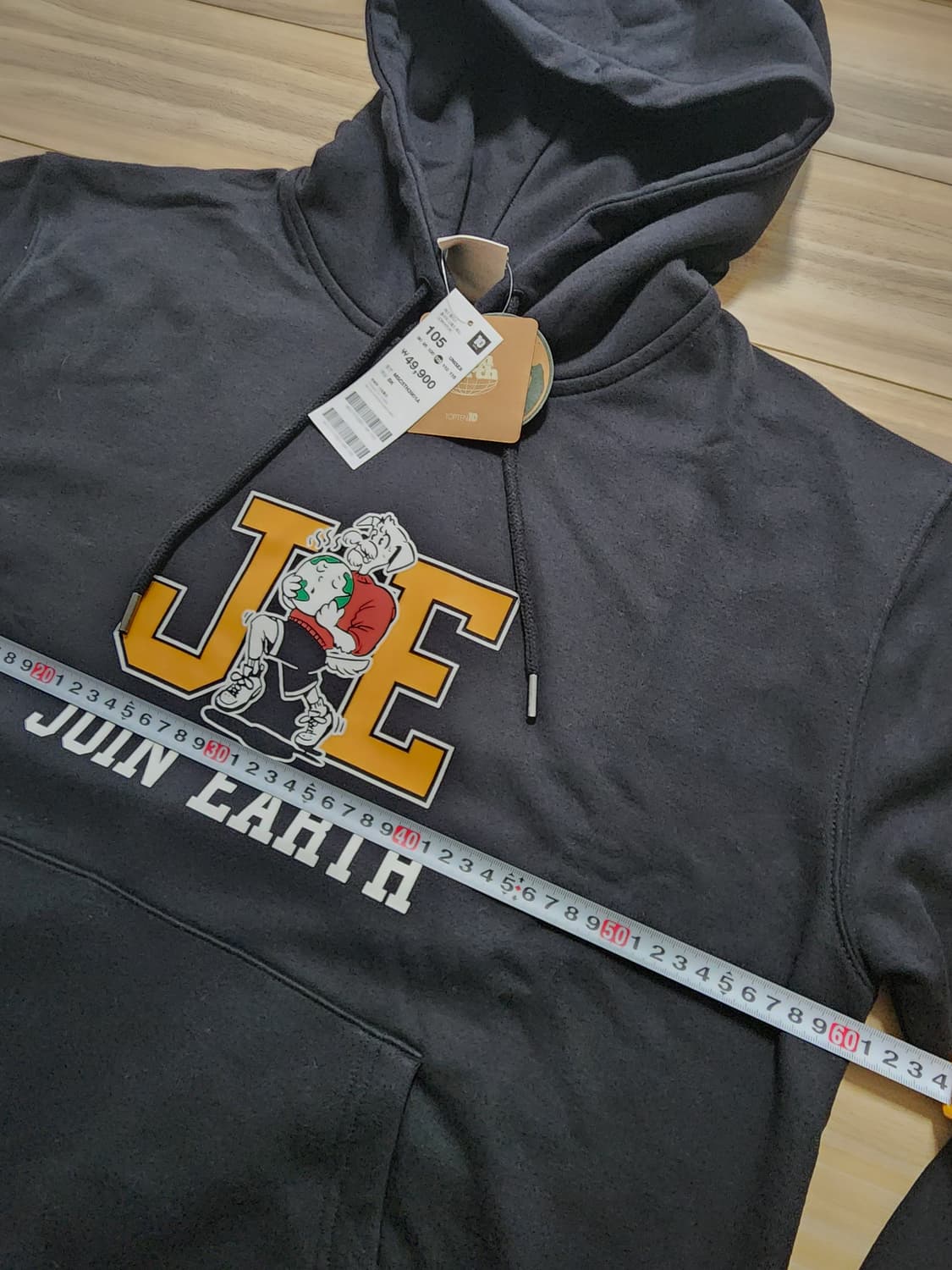 탑텐기모후드티셔츠블랙105 상품이미지7