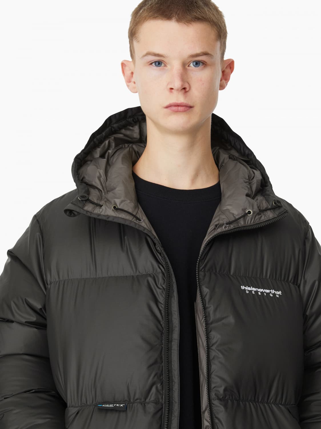 디스이즈네버댓 퍼텍스 리사이클 다운 후드 패딩 자켓 블랙 M 상품이미지5