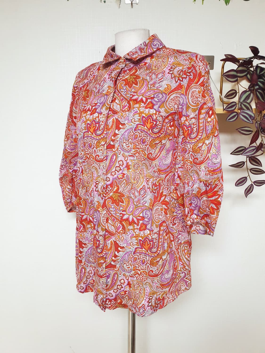 루치아노최 페이즐리 코튼셔츠 55 블라우스 레드 상품이미지4